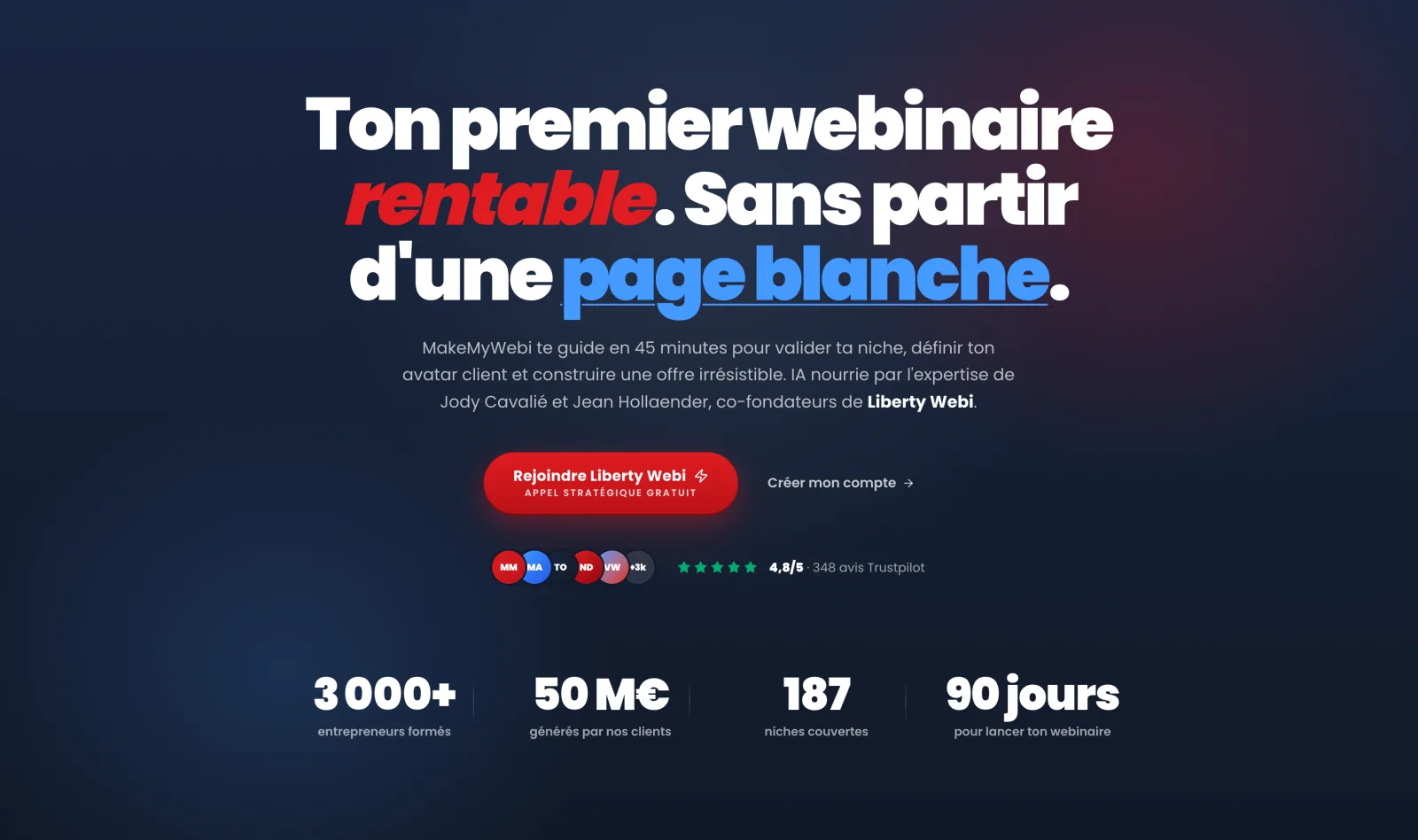 MakeMyWebi : ton premier webinaire rentable, sans partir d'une page blanche