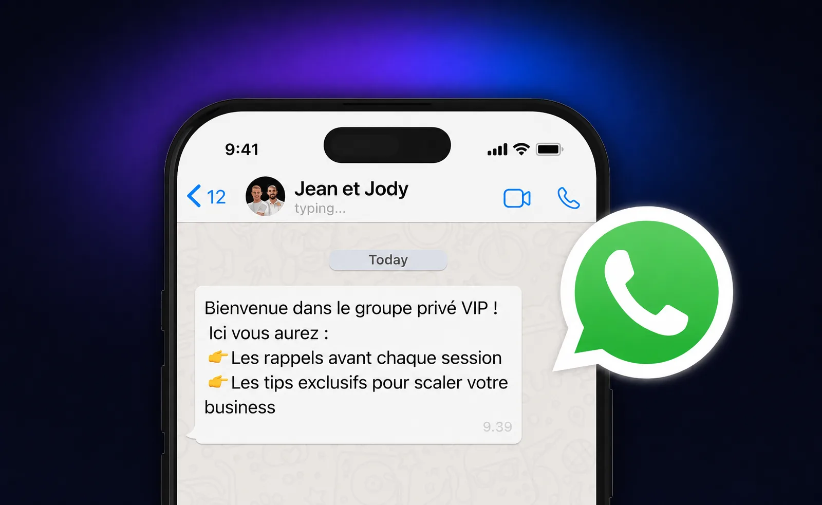 Le groupe WhatsApp privé VIP de Jean et Jody